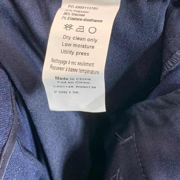 CALVIN KLEIN Men's Navy Slim-Fit Knit Suit Separate Dress Pants SZ 34X34 - Picture 11 of 13